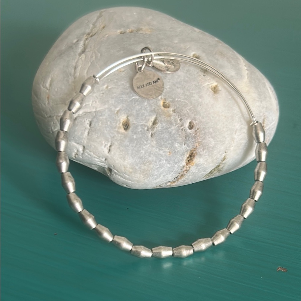 Alex and Ani + Energy Silver Tone Beaded Bangle Bracelet Timeless Design